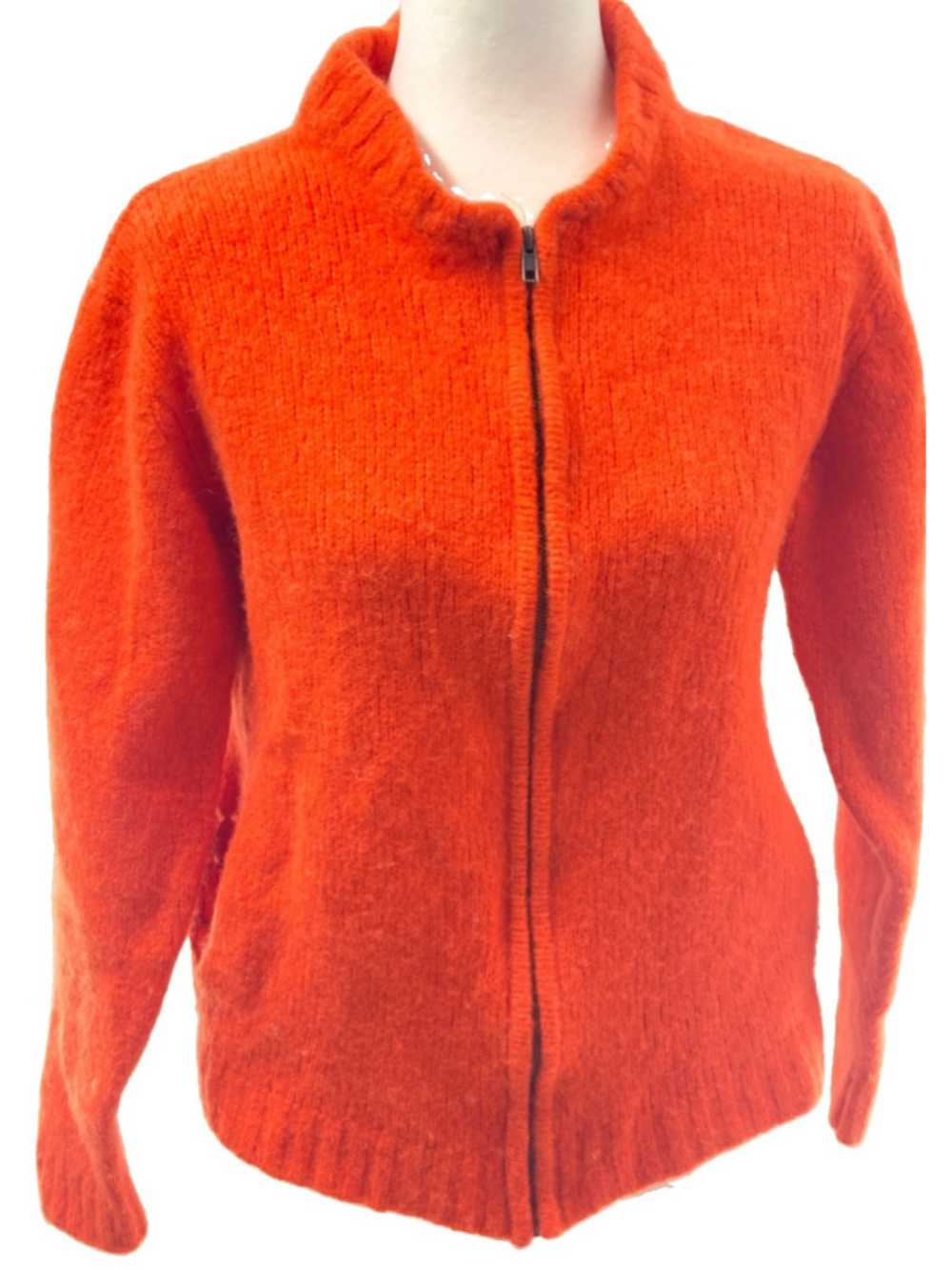 Adsum Alpaca Merino Wool Orange Zip Knit Cardigan Sweater Chunky Gorpcore Mens